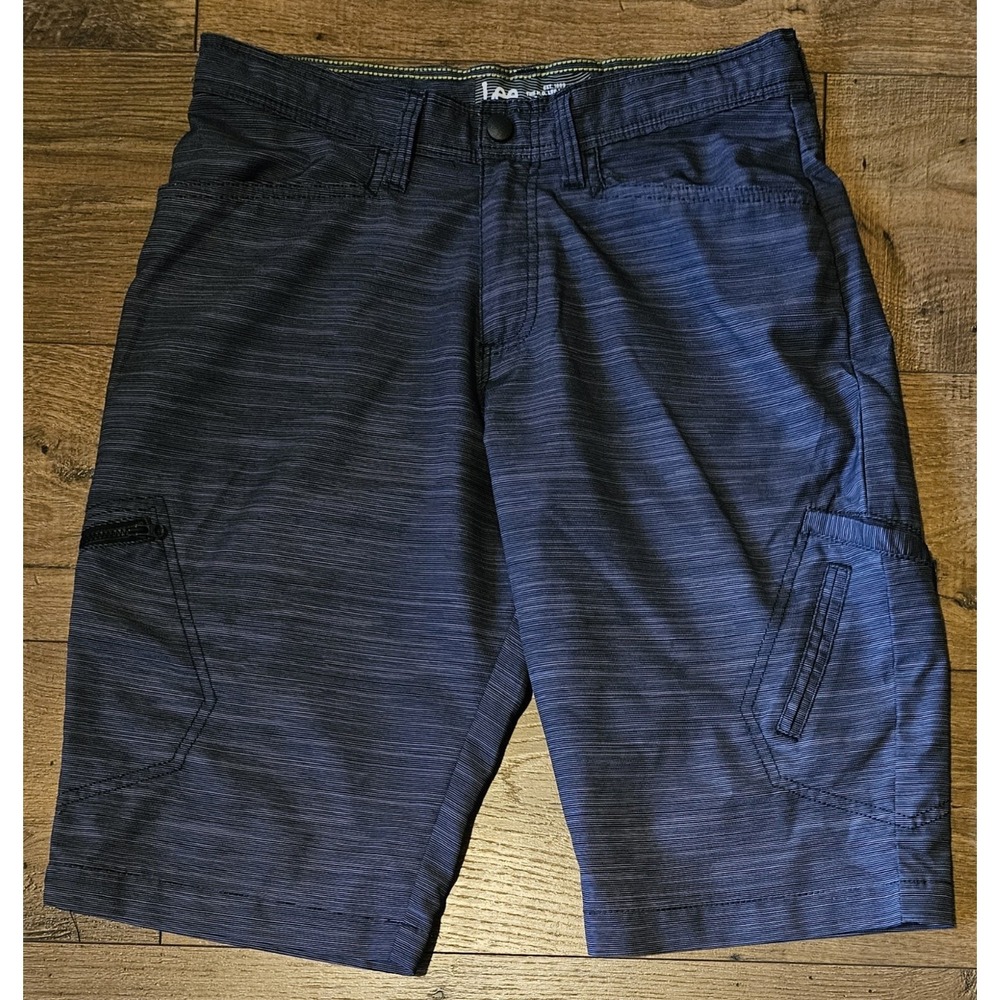 Lee  Swim Trunks Boys Size 18 Charcoal Striped Shorts Adjustable Waist (30x12.5)